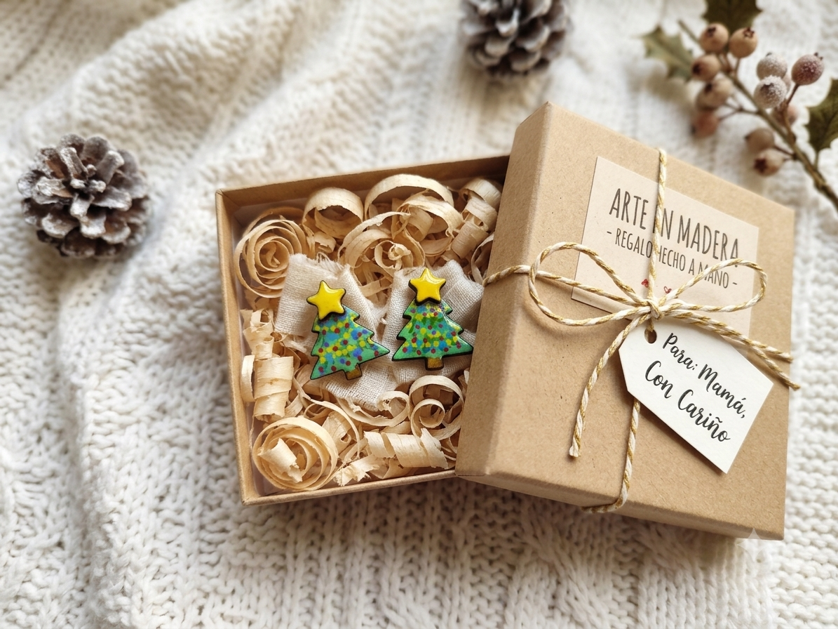 Aretes madera mini