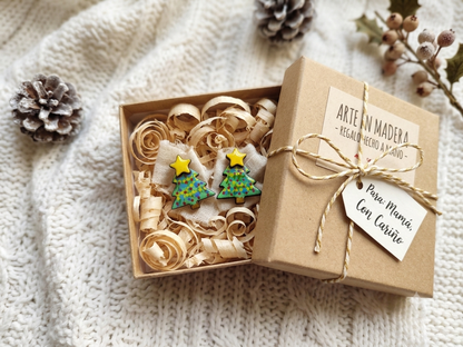 Aretes madera mini