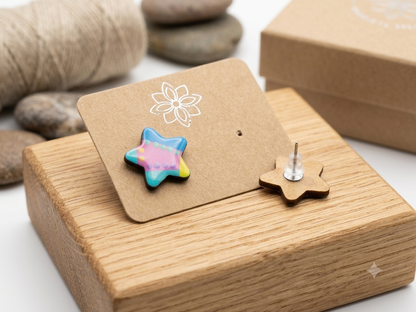 Aretes madera mini