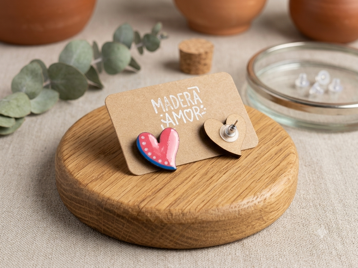 Aretes madera mini