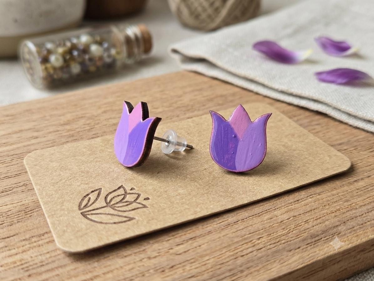 Aretes madera mini