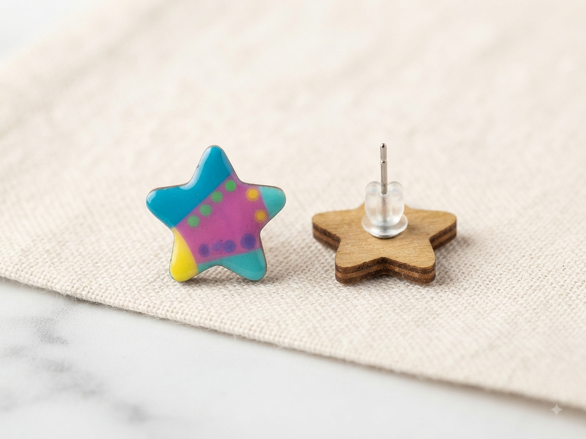 Aretes madera mini