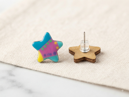 Aretes madera mini