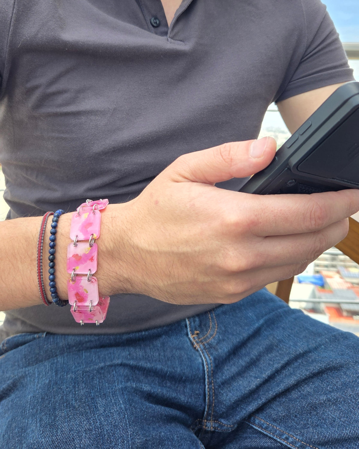 Pulsera eslabones cuadrados