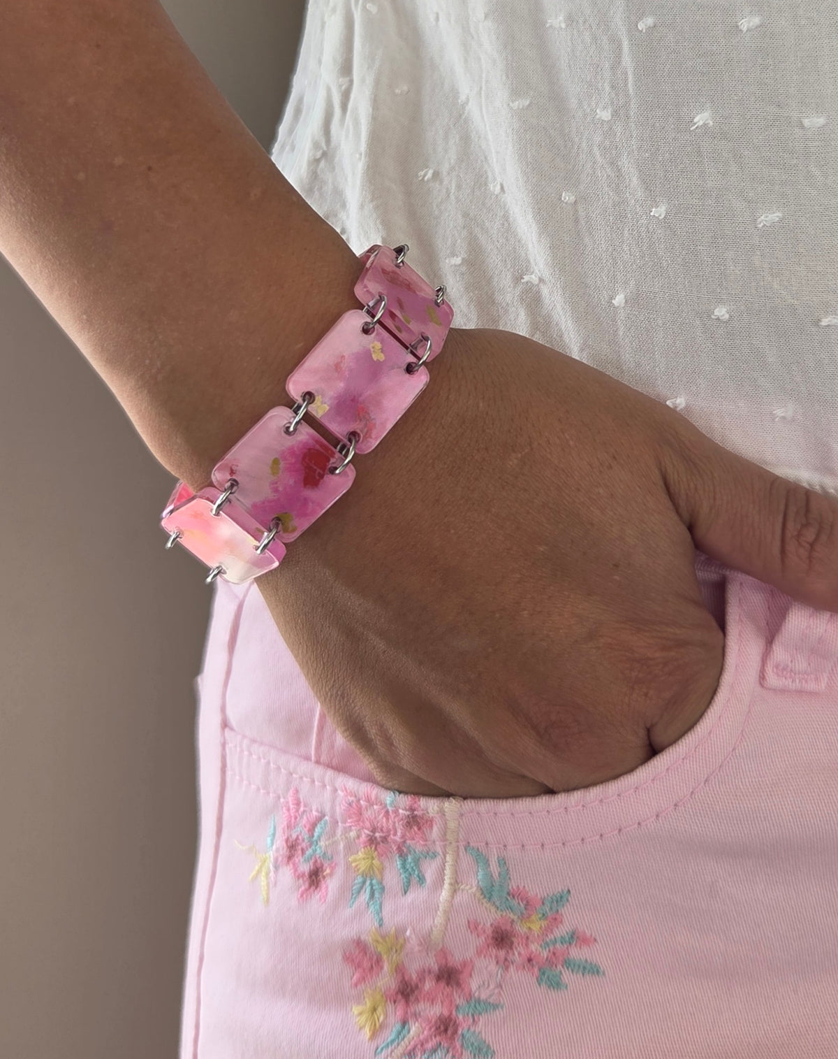Pulsera eslabones cuadrados