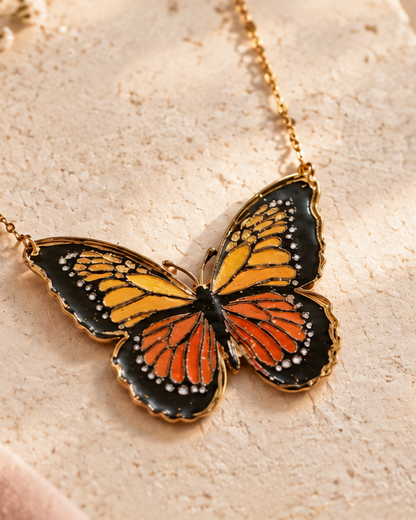 Collar mariposa Monarca