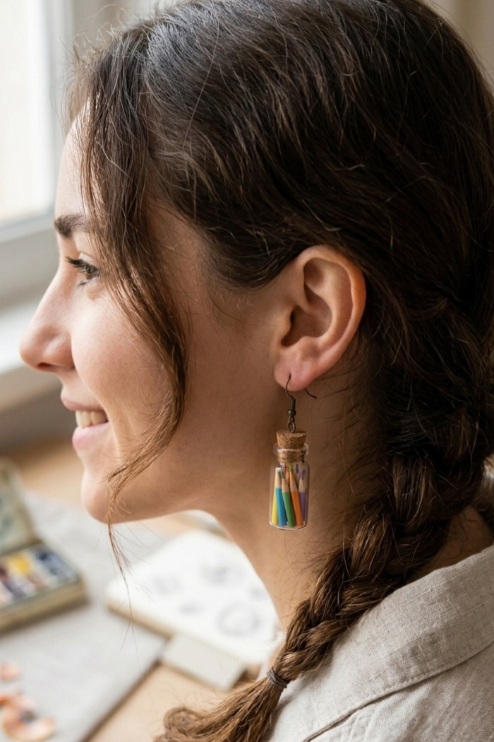 Aretes frasquito de colores