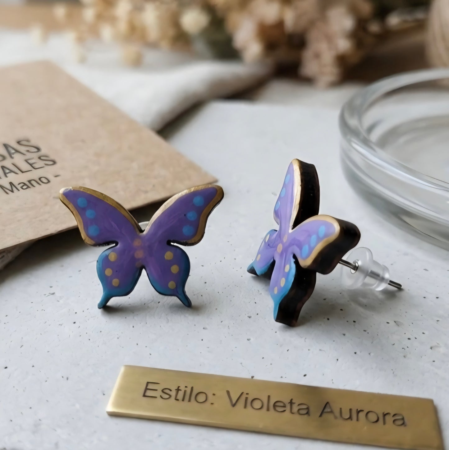 Aretes madera mini