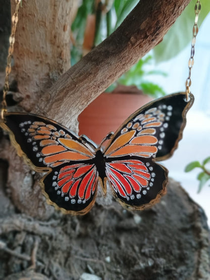Collar mariposa Monarca